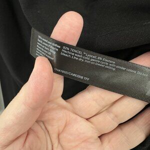 shirt top tunic mock neck long sleeve tencel soft black LARGE